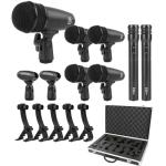 XTUGA MI7 7-Piece Wired Dynamic Drum Mic Kit Whole Metal- Kick Bass Microphone Set Use for Drums Vocal Other Instrument Complete with Thread Clip Inserts Mics Holder