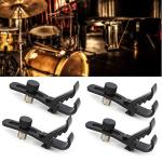 Watris Veiyi Drum Microphone Clips - 4pcs Shockproof Drum Mic Securing Clamp Mounts