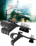 QWORK Drum Microphone Clip, 4 Pack Microphone Securing Clips, Microphone Shockproof Securing Clamp Holder, Drum Musical Instrument Microphone Fixing Clip
