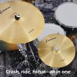 Cymbal Pack, 5 Pieces Drum Cymbals Set,14" Hi Hat Cymbals, 16" Crash and 18" Crash Cymbals, 20" Ride Cymbals for Drums Set