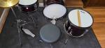 Mendini by Cecilio Kids Drum Set 5 Piece - Full 16in Youth Drumset with Bass