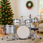 Kid Drum Sets-5-Piece for Beginners,14 inch Bass Drum Full Size Complete Junior