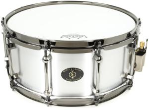 Noble & Cooley Alloy Classic Aluminum Snare Drum - 6 x 14-inch - Raw with Black