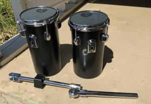 2 Tama High Pitch Octobans With Top Half Of Stand 11 And 12 Inch Tall 6in
