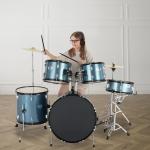 5-Piece Complete Full Size Pro Adult Drum Set Kit with Cymbals Stool Drum Pedal