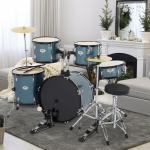 5-Piece Complete Full Size Pro Adult Drum Set Kit with Cymbals Stool Drum Pedal