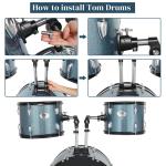 5-Piece Complete Full Size Pro Adult Drum Set Kit with Cymbals Stool Drum Pedal