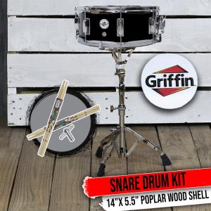 GRIFFIN 14x5.5 Black Poplar Snare Drum