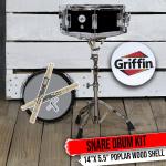GRIFFIN 14x5.5 Black Poplar Snare Drum