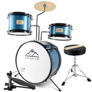 EASTROCK 3-Piece Beginner Drum Set with Throne