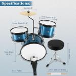EASTROCK 3-Piece Beginner Drum Set with Throne