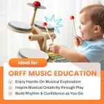 Toddler Wooden Drum Set with Xylophone & Cymbal