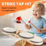 Toddler Wooden Drum Set with Xylophone & Cymbal