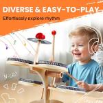 Toddler Wooden Drum Set with Xylophone & Cymbal