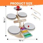 Toddler Wooden Drum Set with Xylophone & Cymbal