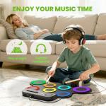 VerkTop Portable Electric Drum Set for Kids
