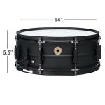 Tama Steel Snare Drum - 5.5 Inches X 14 Inches - Black Black