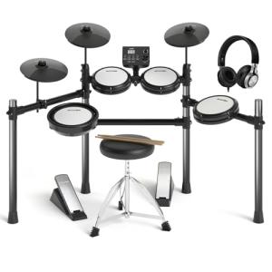Kids Electric Drum Set with Mesh Pads and Sounds