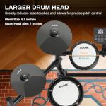 Kids Electric Drum Set with Mesh Pads and Sounds