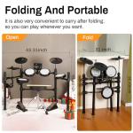 Kids Electric Drum Set with Mesh Pads and Sounds