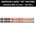 Vic Firth 5B Drumsticks for Acoustic or Electronic Drums