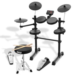 Pyle 8-Piece Electronic Drum Set with MIDI Support