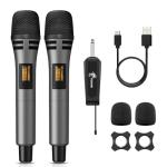 TONOR UHF Dual Karaoke Wireless Microphone Set - Grey