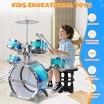 LeeQee Kids Jazz Drum Set with Lights