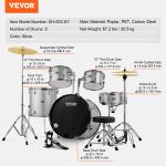 Full Size 3/5-Piece Drum Set for Kids & Adults