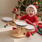 Toddler Wooden Drum Set with Xylophone & Cymbal