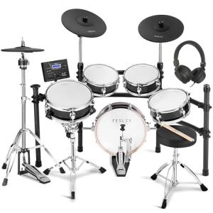 Fesley Bluetooth Electric Drum Set with Dual Zone Pads