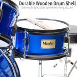 Mendini Kids 3-Piece Beginner Drum Set in Blue