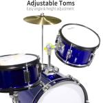 Mendini Kids 3-Piece Beginner Drum Set in Blue