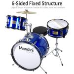 Mendini Kids 3-Piece Beginner Drum Set in Blue