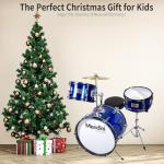 Mendini Kids 3-Piece Beginner Drum Set in Blue