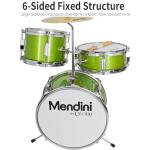 Mendini Kids 3-Piece Beginner Drum Set - Green