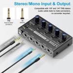 Mini Audio Mixer for Sub-Mixing, 4-Channel with Independent Control