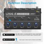 Mini Audio Mixer for Sub-Mixing, 4-Channel with Independent Control