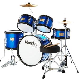 Mendini Kids 5-Piece Junior Drum Set - Metallic Blue