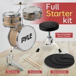 Pyle 3-Piece Kids Beginner Drum Set