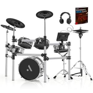 AKLOT Acoustic-Style Electric Drum Set with Mesh Pads