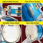 Mendini Kids 3-Piece Junior Drum Set - Sky Blue