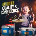 Mendini Kids 3-Piece Junior Drum Set - Sky Blue