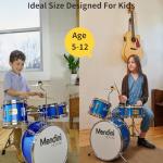 Mendini Kids 3-Piece Junior Drum Set - Sky Blue