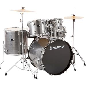 Ludwig Backbeat 5-Piece Drum Set with Hardware, Silver