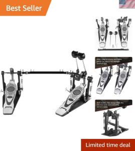 Double Bass Drum Pedal Set with Beaters and Key
