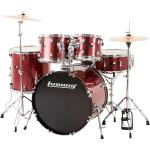 Ludwig Backbeat Complete 5-Piece Drum Set w/Hardware, Cymbals Wine Red Sparkle