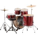 Ludwig Backbeat Complete 5-Piece Drum Set w/Hardware, Cymbals Wine Red Sparkle