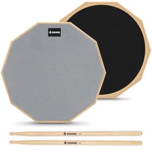 Donner 8-Inch Silent Drum Practice Pad with Sticks