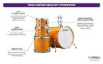 Yamaha Tour Custom Maple 4pc Shell Pack, Caramel